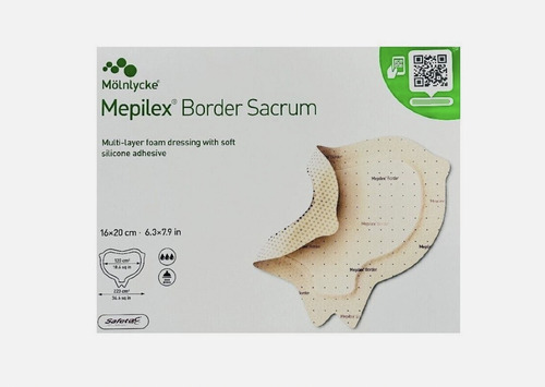 Parche Mepilex Borde Sacrum Siliconado 16x20 Una Pieza Llaga