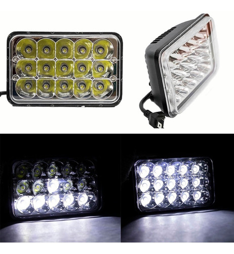 Par Faros Led 4x6 Unidad Rectangular 4656 Alta Baja En T 45w