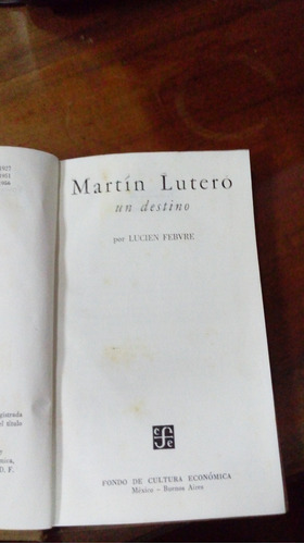 Libro Martin Lutero  Un Destino