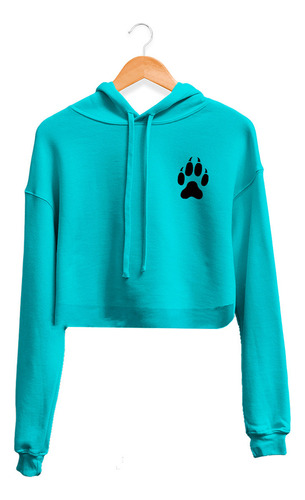 Hoodie Crop Top Patita De Perro