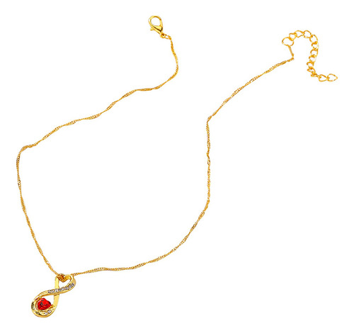 Para Collar De Cristal Dorado De Imitación De Temperamento