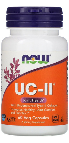 Colágeno Tipo 2 Uc-ii 40mg Now Foods 60 Veg Caps Sabor Sem sabor