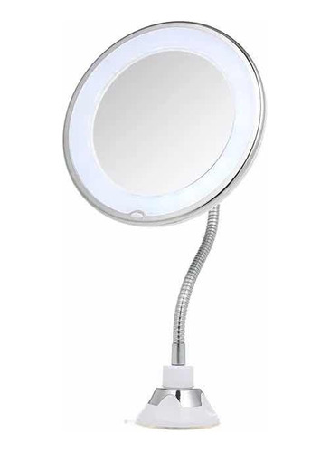 Espejo Flexible Con Luz Led Zoom X10 De Maquillaje Y Ventosa