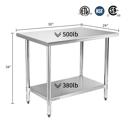 Stableink Mesa De Acero Inoxidable Nsf, Mesa De Trabajo Y Pr