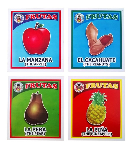 Lotería Didáctica Educativa Frutas Primaria