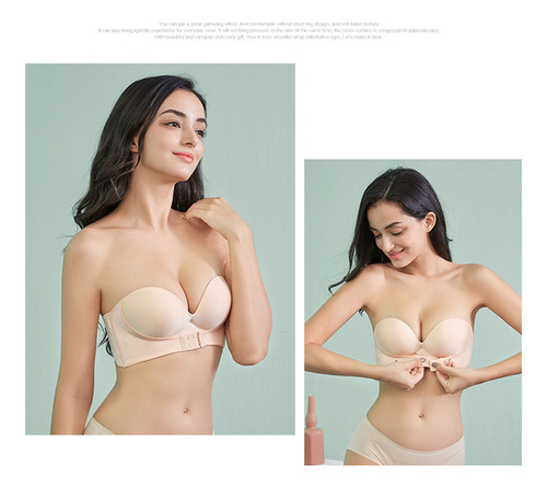 Brasier Invisible Push Up Strapless Bracier De Mujer Bra