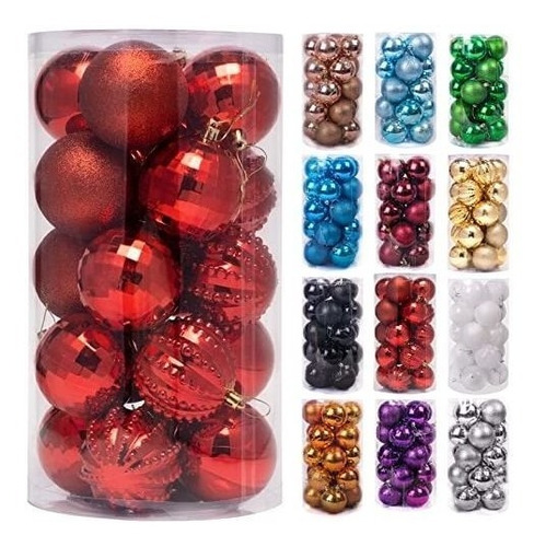 Bolas Para Arbol De Navidad  8cm  X 20u Rojo