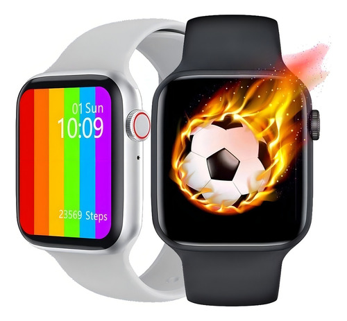 Smartwatch Iwo W46 W46 40mm Caixa 40mm De Metal Preta, Pulseira Preta