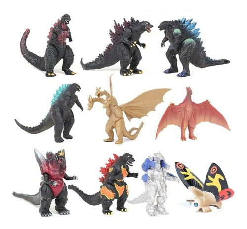 Godzilla Kaiju Rodan Miniatura Figura De Ação 10 Unidades