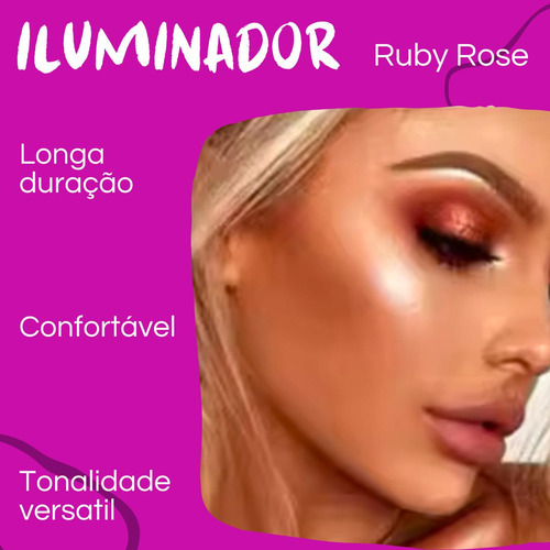 Iluminador Crystal Glow Linha Rosa Ruby Rose