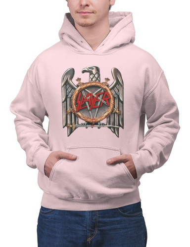 Poleron Unisex Slayer Musica Metal Logo Clasico Estampado Algodon