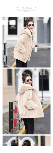 Chaqueta Polar Con Capucha Y Cremallera Para Mujer, Cálida Y Casual