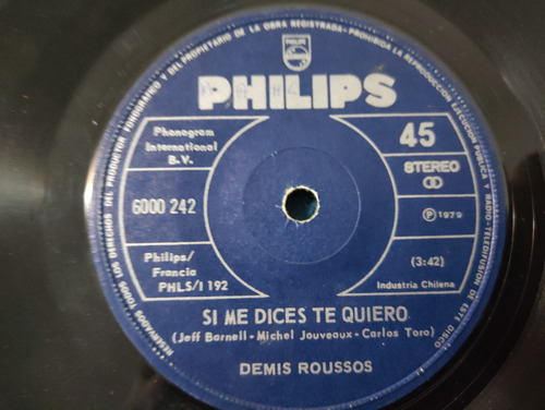 Vinilo Single De Demis Roussos - Ojos Que No Ven ( C156 (Usado)