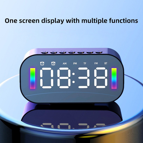 Radio Reloj Espejo Display Bluetooth Speaker