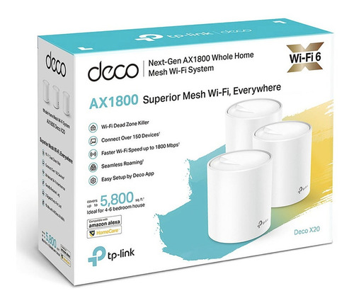 Deco X20 Ax1800 Wifi 6 3 Nodos Tp-link Sistema Mesh Dual Ban
