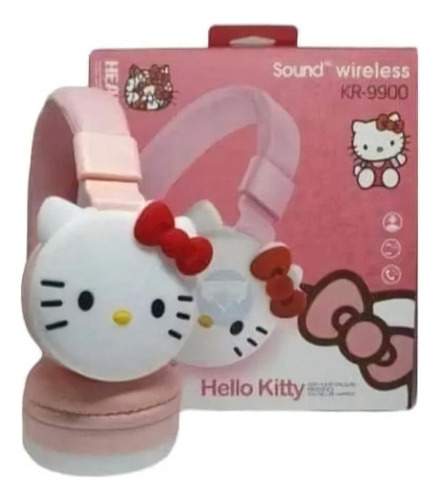 Audífonos Diadema Diferentes Personajes Bluetooth Ajustables Color Hello Kitty