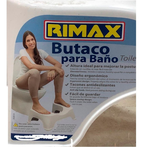 Butaco Banco Para Inodoro Baño Rimax  Blanco
