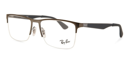 Marcos Anteojos Ray Ban 6335 Cuadrado Color Gris Oscuro