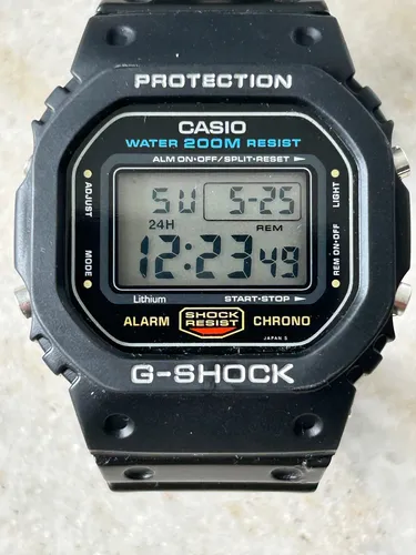 Relógio Casio G-shock Dw 5600 Série Prata Fundo Rosca Preto Preto