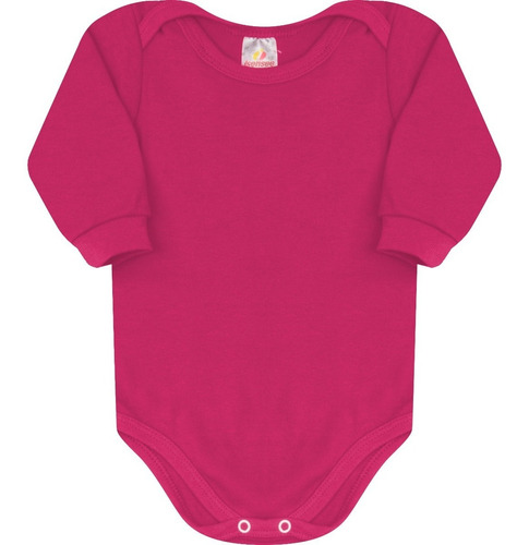 Imagem 1 de 3 de Roupa De Bebê Body Manga Longa Com Punho Liso Suedine