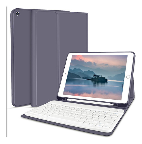 Funda De Teclado Para iPad  6ª Generación 2018 Color Morado