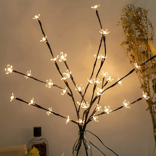 Flor 20 Led Ramal Pilas Luz Jardin Exterior Árbol Navidad