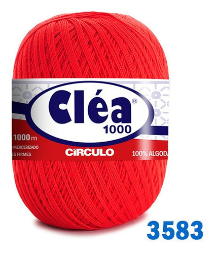 Linha Cléa 1000m Círculo Crochê Cor 3583 - CEREJA