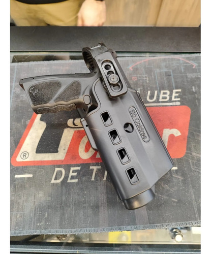 Coldre Cinto Pistola Com Lanterna Ts9 Apx G17 G19 G22 Pt Th