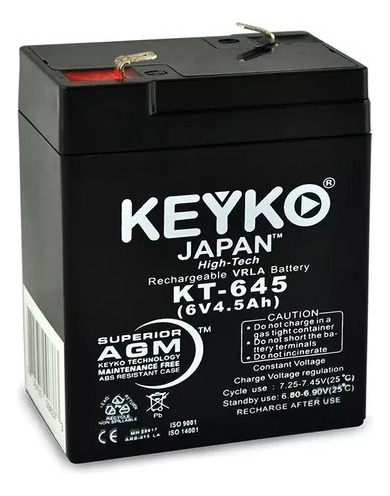 Bateria 6v 4ah 4.5ah Alarma Lámpara Juguetes Balanzas Keyko