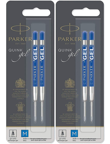 Cartuchos Parker Quink Ballpoint Ball Pens, Medium, Azul