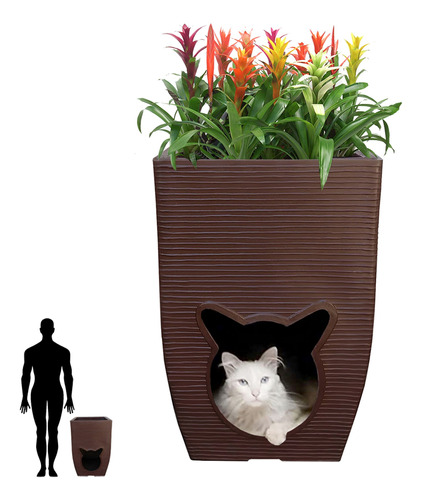 1 Vaso Casa Gato Banheiro Prateleira Fonte Pet Tunel 60x40