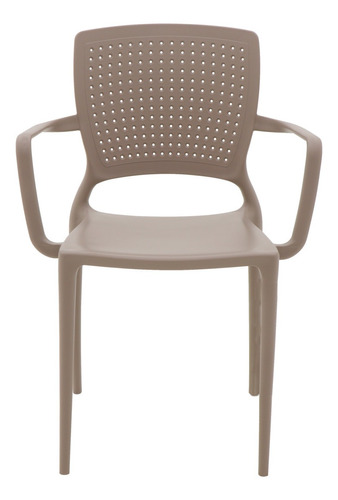 Cadeira de jantar Tramontina Safira con brazos, estrutura de cor  taupe, 1 unidade