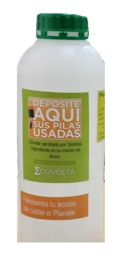 Contenedor 1 Lt Pilas Ecovolta Reciclado Ecologico Color Blanco
