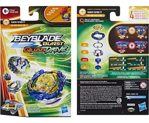 Beyblade Burst Quaddrive Vanish Fafnir F7 Spinning Top Start