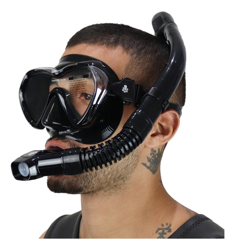 2 Kits De Mergulho Aquatic Dry Dive Motion - Preto E Branco