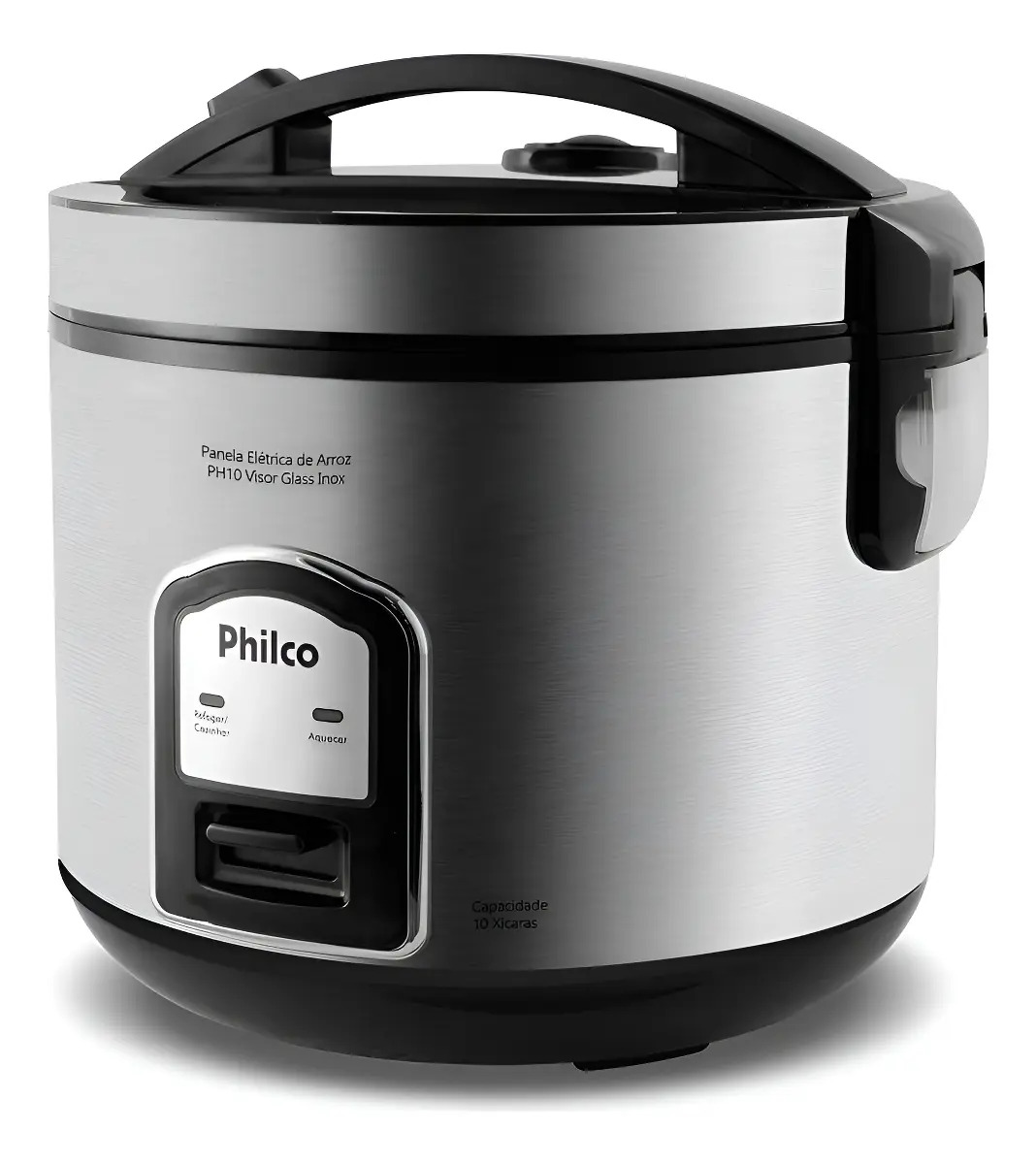 Panela De Arroz Philco 10 X PH10 Visor Glass Inox - Preto/Prata