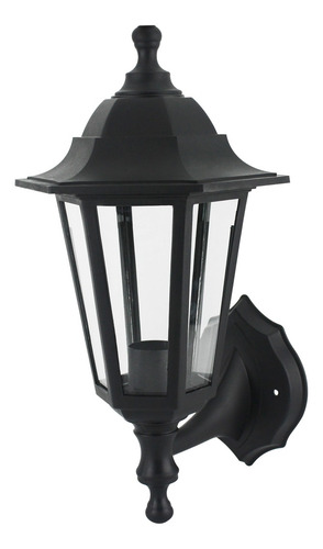 Farol De Pared Negro Uso Exterior Colonial Sanelec Negro