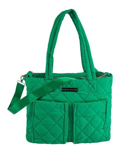 Bolsa Paris Hilton Verde Hb17 Grande Cuadrada Casual