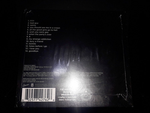 Billie Eilish When We All Fall Asleep Cd Original Pop Nuevo
