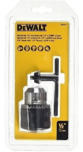 Mandril 13mm Rosca De 1/2p X 20unf + Llave - Dewalt Dw21e