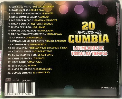 Cd 20 Temazos De Cumbia (interpretes Varios)