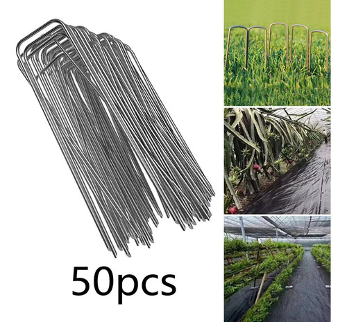50 Grapas De Acero Para Jardín, Grapas Para 2,5x4x200mm