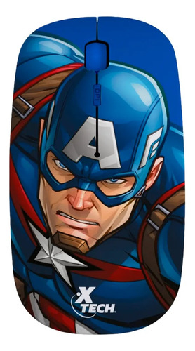 Mouse Inalámbrico Capitán América Marvel Azul Xtech Febo