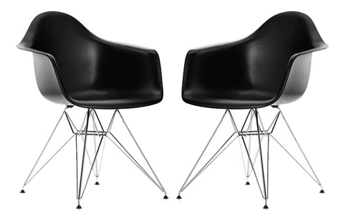 Sillón De Comedor Diseño Plástico Base Cromada - Eames X 2