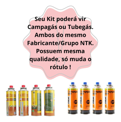 Refil Gás Para Fogareiro E Maçarico Com 4 Unidades