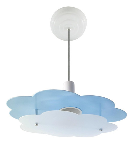 Luminária Pendente Nuvem Infantil 72cm (azul/ Branco)