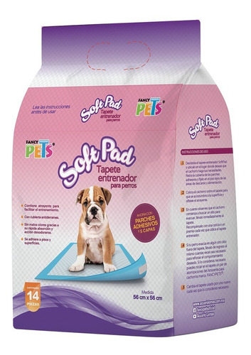 Tapete Entrenador 14pzs Para Baño Softpad Cachorro Fancypets