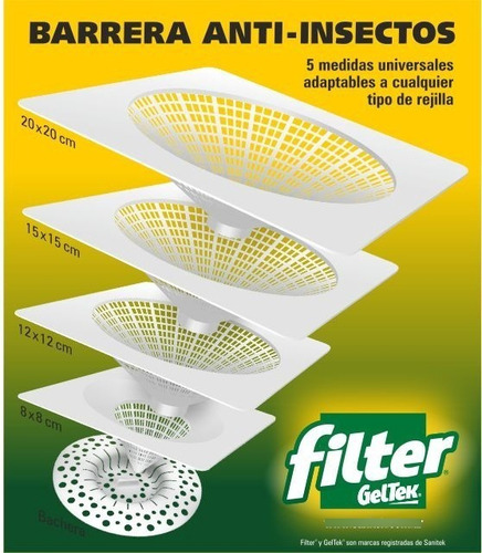 Filtro Rejilla Anti Insectos 3 Cajas (n° 12, 15 Y 20) Geltek