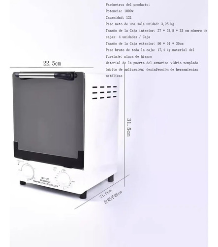 12l Autoclave Esterilizador Instrumental Quirúrgico/dental