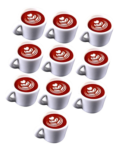 4 X 10pcs Dollhouse Coffee Latte Life Scene Flower Pattern